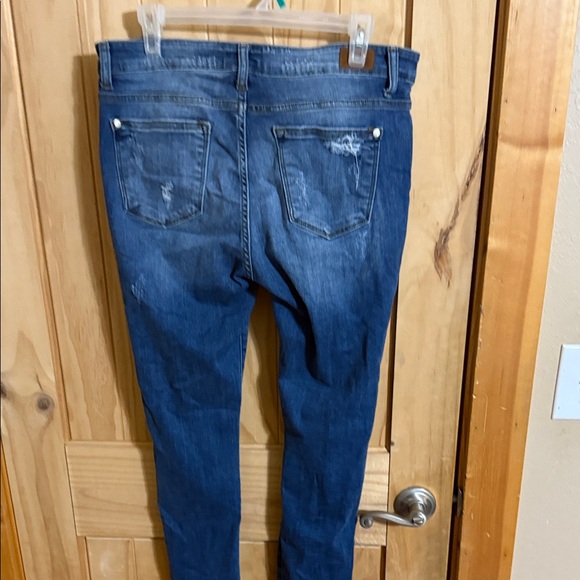 Judy Blue Distressed Blue Skinny Jeans - Picture 3 of 9